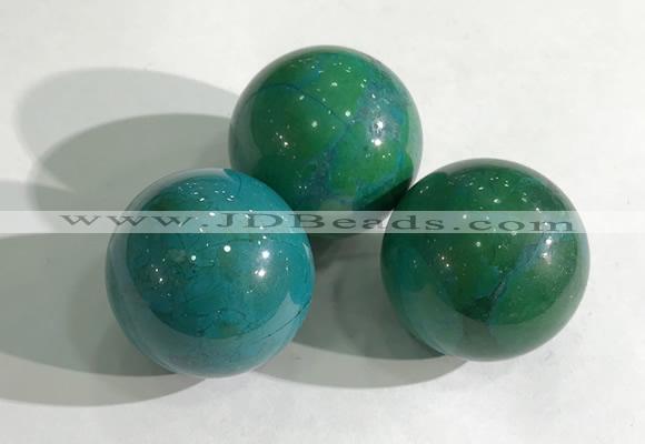 CDN1047 30mm round dyed white howlite decorations wholesale