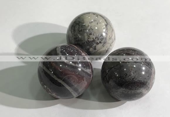 CDN1146 30mm round jasper decorations wholesale