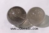 CDN1201 40mm round smoky quartz decorations wholesale