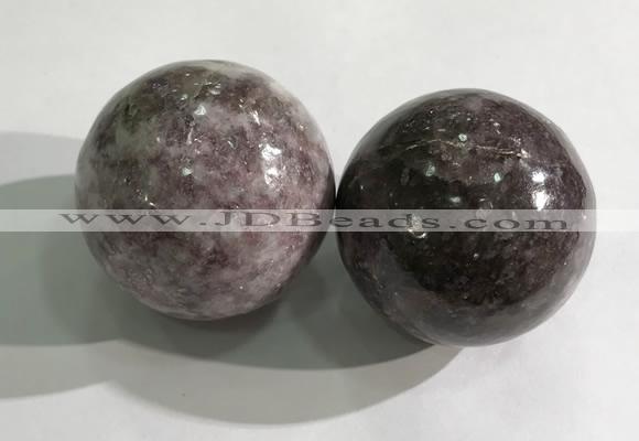 CDN1283 40mm round lilac jasper decorations wholesale