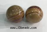 CDN1287 40mm round red picture jasper decorations wholesale