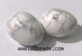 CDN1346 35*45mm egg-shaped white howlite decorations wholesale