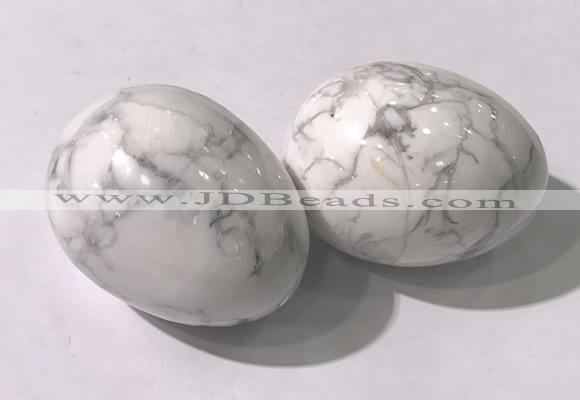 CDN1346 35*45mm egg-shaped white howlite decorations wholesale