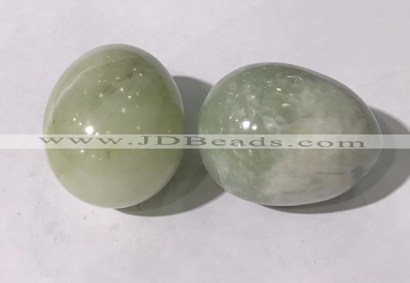 CDN1353 35*45mm egg-shaped flower jade decorations wholesale