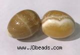 CDN1380 35*45mm egg-shaped yellow calcite decorations wholesale