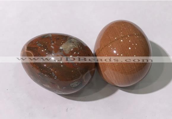 CDN1397 35*45mm egg-shaped brecciated jasper decorations wholesale