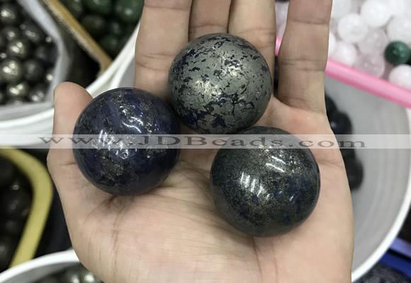 CDN14 35mm round pyrite gemstone decorations wholesale