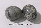 CDN1401 35*45mm egg-shaped net jasper decorations wholesale