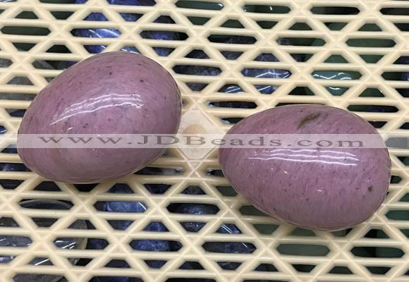 CDN344 35*50mm egg-shaped pink wooden fossil jasper decorations