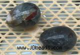 CDN360 35*50mm egg-shaped blood jasper decorations wholesale