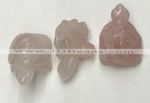 CDN431 28*45*22mm turtle rose quartz decorations wholesale