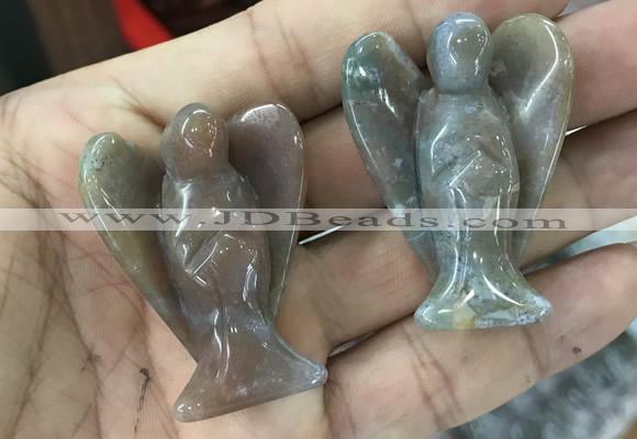 CDN476 30*40mm angel Indian agate decorations wholesale