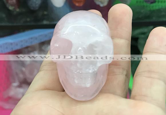 CDN551 35*50*40mm skull rose quartz decorations wholesale