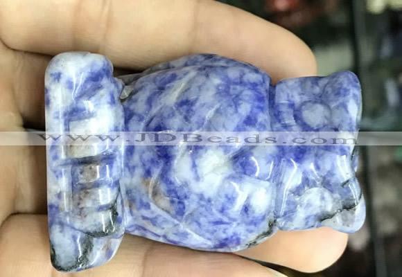 CDN572 35*50mm owl blue spot stone decorations wholesale