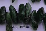 CDP73 15.5 inches 8*22mm - 12*28mm diopside chips gemstone beads