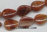 CDQ25 15.5 inches 13*18mm flat teardrop natural red quartz beads