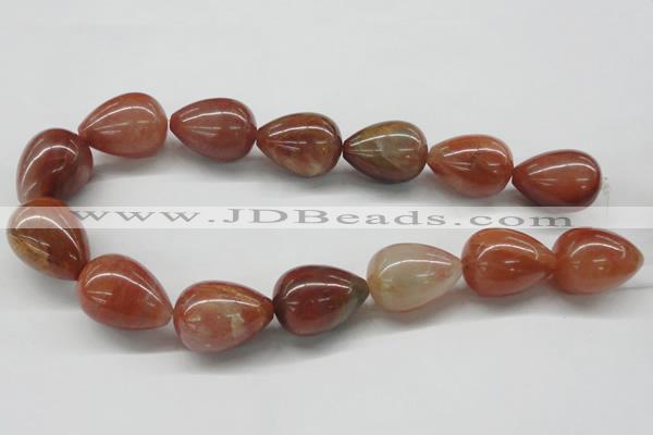 CDQ40 15.5 inches 22*30mm teardrop natural red quartz beads