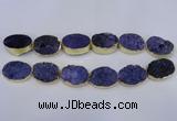 CDQ502 20*30mm - 22*30mm oval druzy quartz beads wholesale