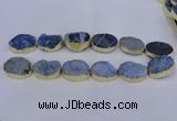 CDQ507 20*30mm - 22*30mm oval druzy quartz beads wholesale