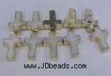 CDQ526 28*45mm - 30*47mm cross druzy quartz beads wholesale