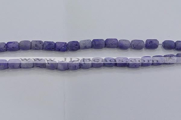 CDQ602 8 inches 6*8mm drum druzy quartz beads wholesale