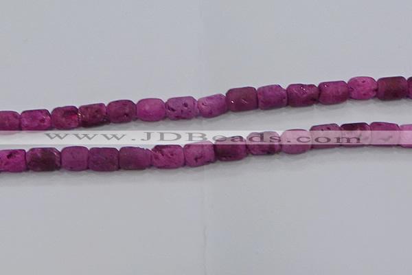 CDQ604 8 inches 6*8mm drum druzy quartz beads wholesale