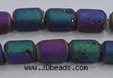 CDQ614 8 inches 6*8mm drum druzy quartz beads wholesale