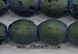 CDQ640 8 inches 12*14mm rice druzy quartz beads wholesale