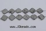 CDQ660 8 inches 25*25mm diamond druzy quartz beads wholesale