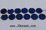 CDQ681 8 inches 30mm flat round druzy quartz beads wholesale