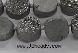 CDQ702 8 inches 12mm coin druzy quartz beads wholesale