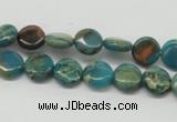 CDS10 16 inches 10mm flat round dyed serpentine jasper beads wholesale