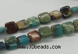 CDS19 16 inches 8*8mm square dyed serpentine jasper beads wholesale