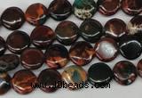 CDS198 15.5 inches 10mm flat round dyed serpentine jasper beads