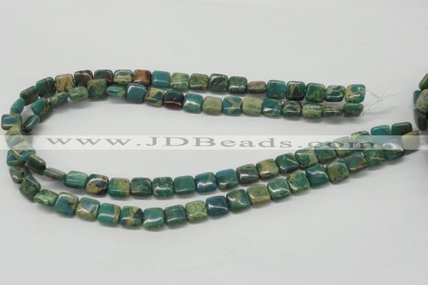 CDS20 16 inches 10*10mm square dyed serpentine jasper beads wholesale