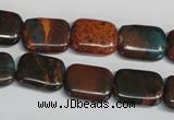 CDS265 15.5 inches 12*16mm rectangle dyed serpentine jasper beads