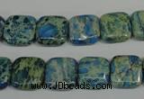 CDS270 15.5 inches 12*12mm square dyed serpentine jasper beads