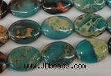 CDS35 15.5 inches 12*16mm oval dyed serpentine jasper beads