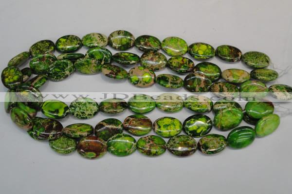 CDT118 15.5 inches 15*20mm oval dyed aqua terra jasper beads