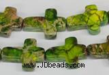 CDT131 15.5 inches 15*20mm cross dyed aqua terra jasper beads