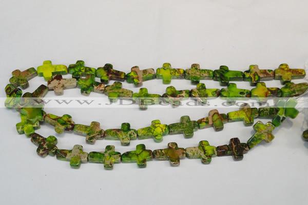 CDT131 15.5 inches 15*20mm cross dyed aqua terra jasper beads