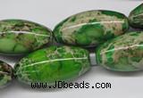 CDT148 15.5 inches 15*30mm rice dyed aqua terra jasper beads