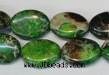 CDT183 15.5 inches 15*20mm oval dyed aqua terra jasper beads