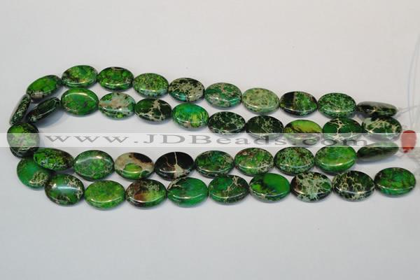 CDT183 15.5 inches 15*20mm oval dyed aqua terra jasper beads