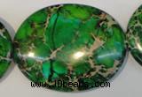 CDT189 15.5 inches 35*45mm oval dyed aqua terra jasper beads