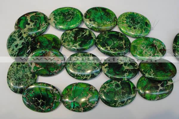 CDT189 15.5 inches 35*45mm oval dyed aqua terra jasper beads