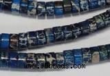 CDT225 15.5 inches 4*8mm heishi dyed aqua terra jasper beads