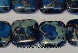 CDT241 15.5 inches 20*20mm square dyed aqua terra jasper beads