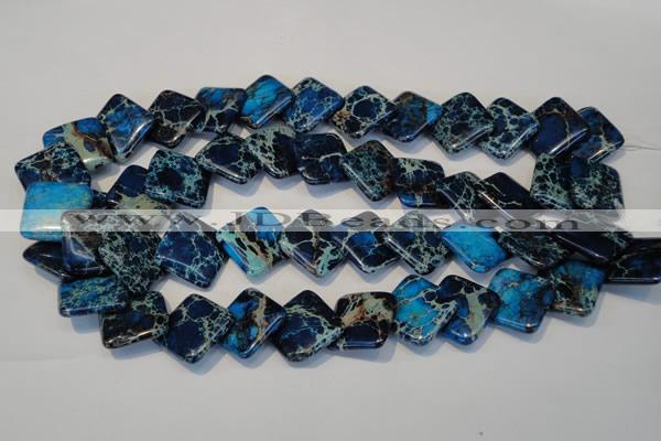 CDT258 15.5 inches 20*20mm diamond dyed aqua terra jasper beads