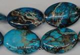 CDT317 15.5 inches 18*25mm oval dyed aqua terra jasper beads